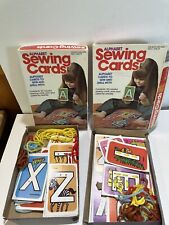 2x 1978 Pastime Alphabet Letters Sewing Cards Educational Sew Spell Incomplete picture