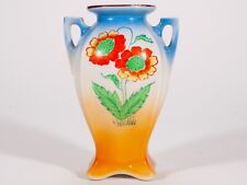Lovely Vintage Small Ceramic Handled Rectangular Floral Vase picture