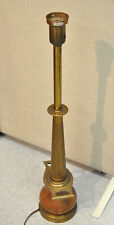 Vintage Working Stiffel Electric Wood (Ash) Solid Brass Pillar Table Lamp picture