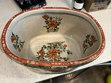 Antique Chinese Foot Bath Hand Painted Porcelain UW United Wilson 1897 Vintage picture