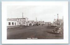 Postcard AK Nome Street View Wien Alaskan Airlines c1940s RPPC Real Photo Q12 picture