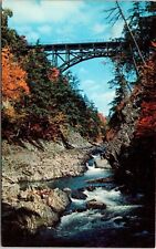 Vermont Quechee Gorge Ottauquechee River Scenic Chrome Cancel WOB Postcard picture