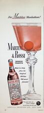 VINTAGE 1950s Print Ad ~ Martini & Rossi Imported Vermouth ~Matchless Manhattans picture