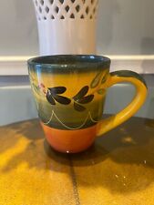 Set of 6 Hand Painted Yellow floral artisan mug picture