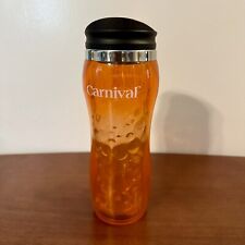EUC Carnival Cruise Line Insulated Tumbler Cup Lid Orange Bubbles 14 Oz Hot/Cold picture