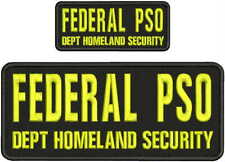 F PSO DEPT H SECURITY EMB PATCH 4x10 & 2X5  hook on back blk/yellow picture