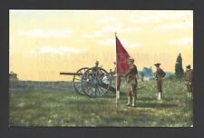 Cavalry Forces Red Flag Artillery Canon 1905 - 1914 Golden Age Antique Postcard picture