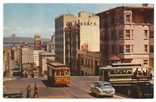 San Francisco California c1950 Cable Car, California and Powell Streets, old car picture
