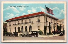 Post Office, Pasadena, California Old Cars US Flag Postcard S3411 picture