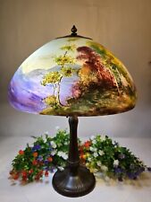 Antique Handel Reverse Painted Scenic Lamp 7139 picture