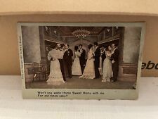 Vtg Postcard Couple Won’t You Waltz Home Sweet Home picture