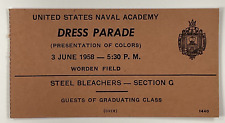 1958 Annapolis, MD U.S. Naval Academy Dress Parade Ticket Stub Collectible picture