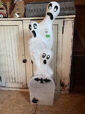 Vintage Blow Mold Halloween Ghost on Tombstone New Old Stock Union Featherstone picture