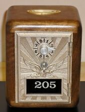 Vintage Post Office Box Door Bank-1940's WWII Eagle-Walnut picture