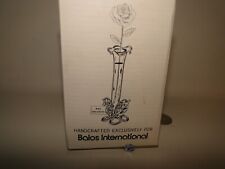 Balos International Blown Glass Bud Vase, Flower Bloom Shape with Leave & Buds picture