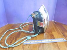 Vintage Hamilton Beach Scovill Steam Dry Iron Model 854, teal cord, working picture