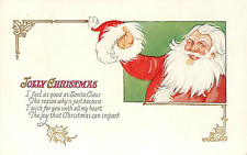 Jolly Christmas Postcard 14. Santa Claus Doffs His Hat, Unposted picture