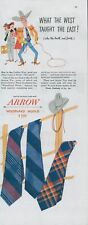 1947 Arrow Ties Cowboy Lasso Boots Spurs Woodland Wools Vintage Print Ad C10 picture