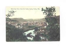 1908 Colored Photo Postcard Spring Valley WI View From The South Vintage picture