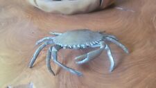 Vintage Brass Metal Crab Jewelry Trinket Holder Ashtray With Hinged Lid picture