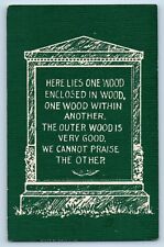 Lebanon Oregon OR Postcard Poem Here Lies One Wood Enclosed In Wood RPO c1910's picture