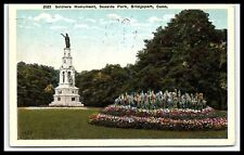 Bridgeport Conn Seaside Park Soldiers Monument Postcard Posted 1921  pc131 picture