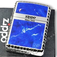 zippo   Armor   Double sided   Cross cut   Turquoise Navy   Zippo Lighter picture