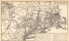 1914 Antique New York New Haven and Hartford Railroad Map Railway Map 1653 picture