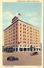 Vincent Hotel, BENTON HARBOR, Michigan Linen Postcard - Curt Teich picture