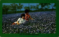 Texas Blue Bonnets State Flower ladies ~ postcard  sku737 picture