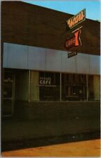 Hennessey, Oklahoma Postcard OSCAR'S CAFE Restaurant / Street View c1940s Unused picture