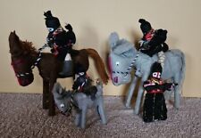 Zapatista Wool Doll Mexican Folk Art Figures Warror Fighters On Horse Set Of 4 picture