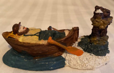 Lemax Christmas Village Man sleeping in boat at Dock figurine Retired picture