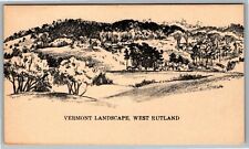 Postcard~ Sketch Style~ Vermont Landscape~ West Rutland, VT picture