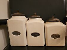 Imax by Home Ivory Ceramic  Canisters S/3   picture
