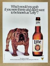 1989 Miller Lite Beer English Bulldog photo vintage print Ad picture
