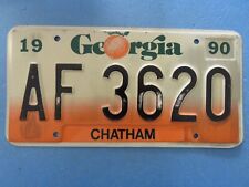 VINTAGE Georgia State License Plate 1990 CHATHAM CO. AF 3620 picture