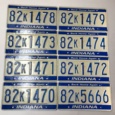 Lot of 8 Indiana Back Home Again License Plates picture