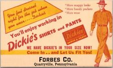 QUARRYVILLE, Pennsylvania Advertising Postcard FORBES CO. Dickies Shirts & Pants picture