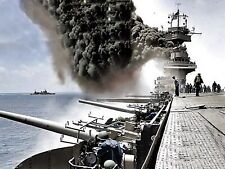 World War 2 USS YORKTOWN US Naval Ship DURING BATTLE Picture Photo Print 8x10 picture