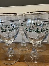 Vintage Irish Coffee Gold Rim Stem Glass Set Of 5 Vintage Glasses picture