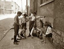 1908 Boys Playing Craps Shooting Dice Vintage Old Photo 11