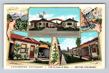 Denver CO-Colorado, Columbine Cottages Advertising, Vintage Souvenir Postcard picture