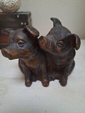 Vintage French Figurine, 2  Piggies 1920’s -1930’s Looks A Like Bronze  Heavy picture