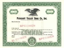 Pleasant Valley Shoe Co., Inc. - 1947 dated Specimen Stock Certificate - Specime picture