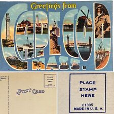 Postcard MA Large Letter Greetings from Cape Cod Massachusetts Tichnor  1930s picture
