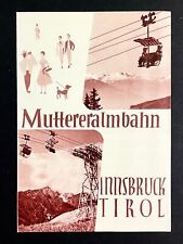 1950s Muttereralmbahn Innsbruck Tirol Tyrol Austria Vintage Travel Brochure Alps picture