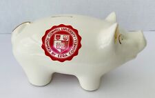 Cornell University W C Bunting Co. Ceramic Piggy Bank Off White Gold Trim 4 x 9” picture