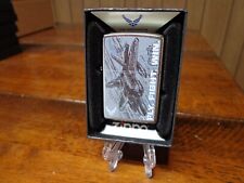 USAF FLY FIGHT WIN FIGHTER JET PLANE ZIPPO LIGHTER MINT IN BOX picture