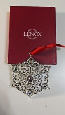 Lenox Sparkle and Scroll Snowflake Ornament Silver Plated Multi Colored Gems NIB picture